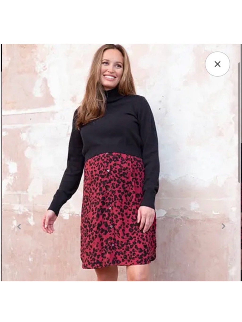Women's Red Leopard Print A-Line Skirt